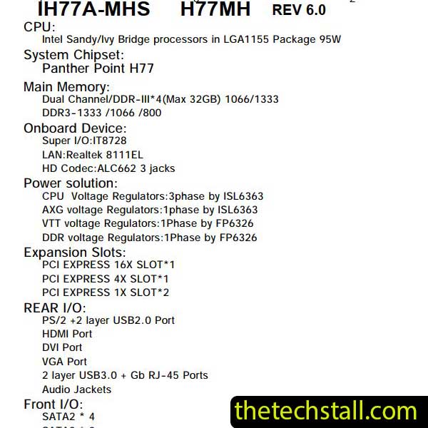 Biostar H77MH/H77MU3 IH77A-MHS Schematic Diagram