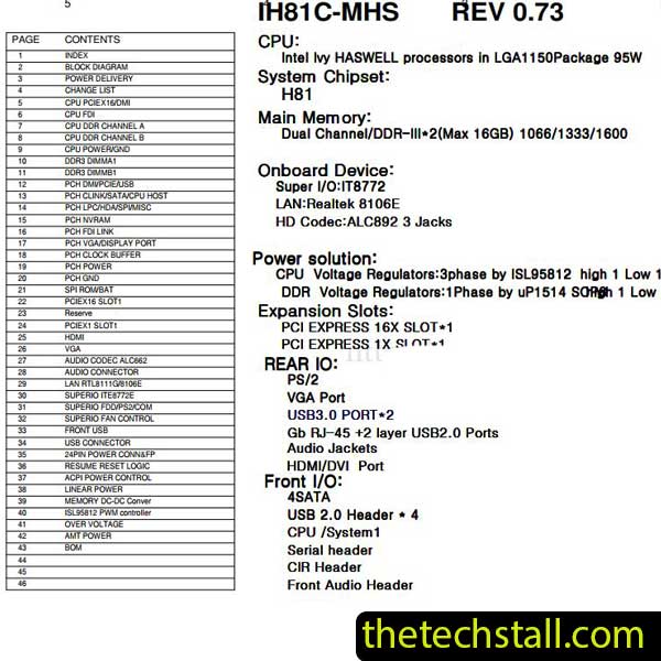 Biostar H81MLC IH81C-MHS Schematic Diagram