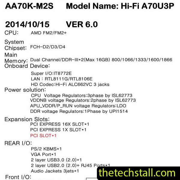 Biostar HIFI A70U3P AA70K-M2S Schematic Diagram