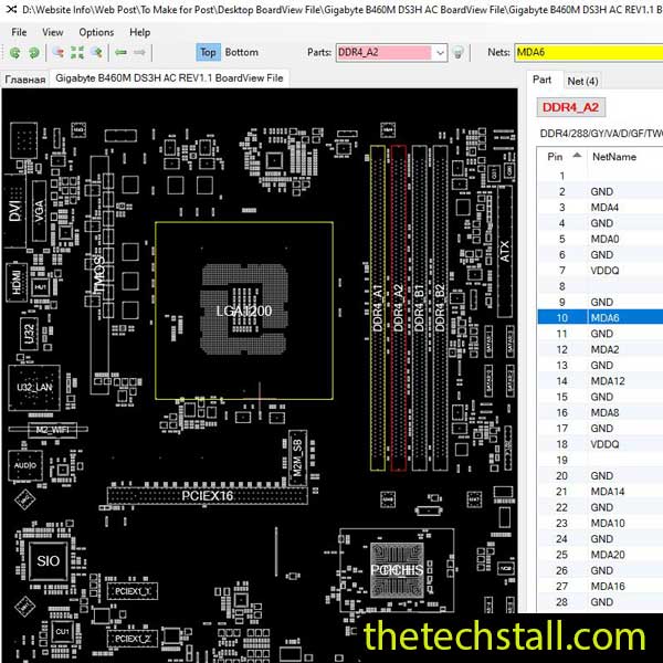 Gigabyte B460M DS3H AC BoardView File