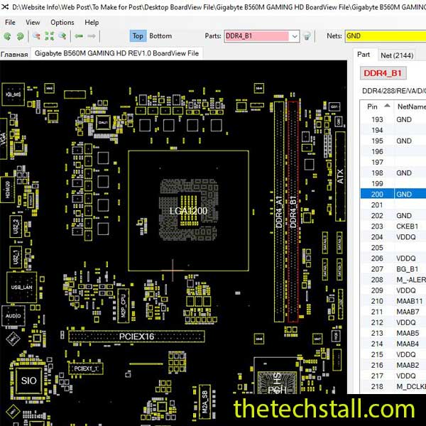 Gigabyte B560M GAMING HD BoardView File