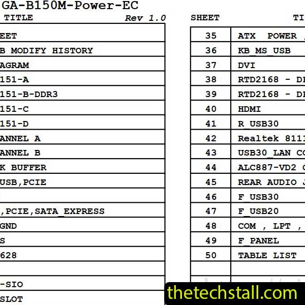 Gigabyte GA-B150M-Power-EC Schematic Diagram