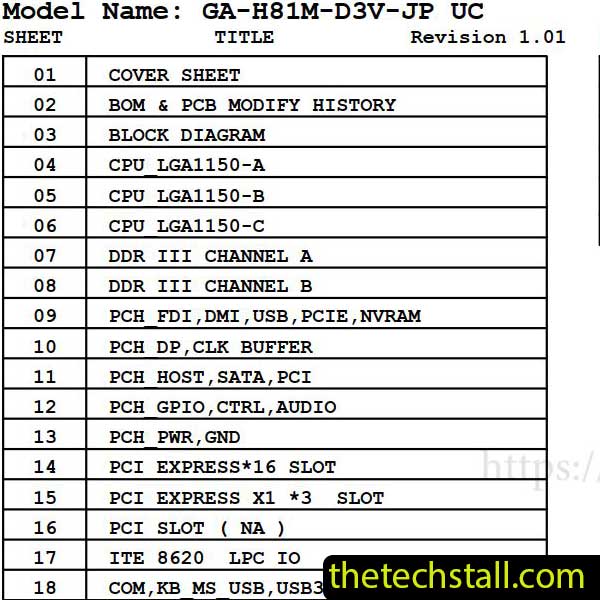 Gigabyte GA-H81M-D3V-JP UC Schematic Diagram