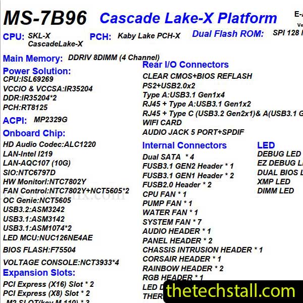 MSI Creator X299 MS-7B96 Schematic Diagram