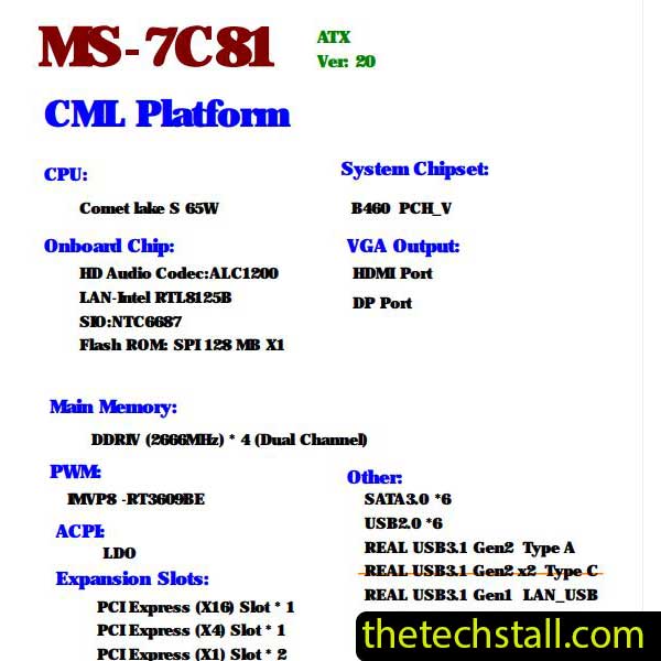 MSI MAG B460 TOMAHAWK MS-7C81 Schematic Diagram