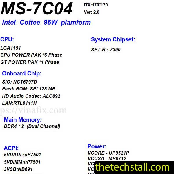 MSI MPG Z390I Gaming Edge AC MS-7C04 Schematic Diagram