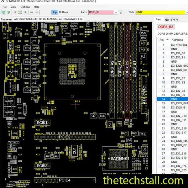 ASRock P55DE3 80-MXGCK0-A01 BoardView File