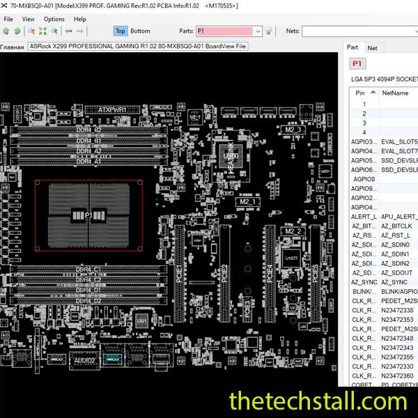 ASRock X299 PROFESSIONAL GAMING 80-MXB5Q0-A01 BoardView File