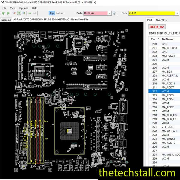 ASRock X470 GAMING K4 80-MXB7E0-A01 BoardView File