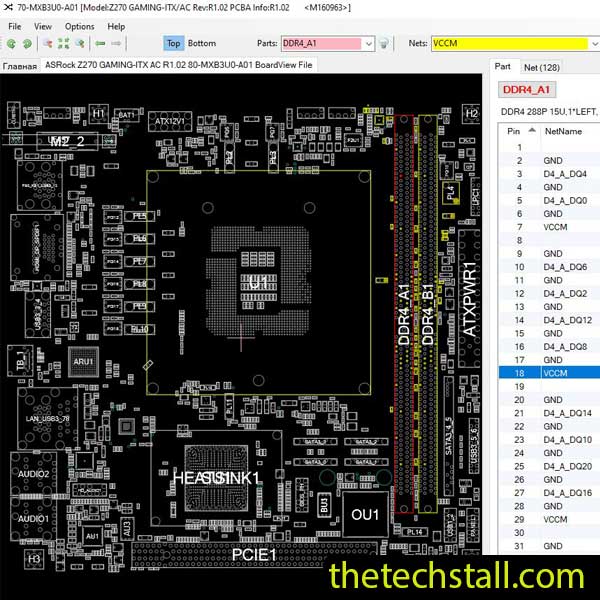 ASRock Z270 GAMING-ITX AC 80-MXB3U0-A01 BoardView File