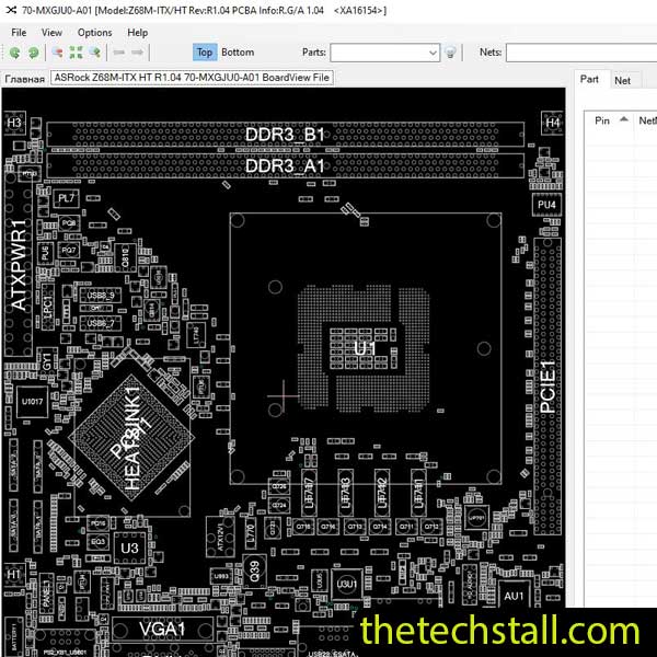 ASRock Z68M-ITX HT 70-MXGJU0-A01 BoardView File