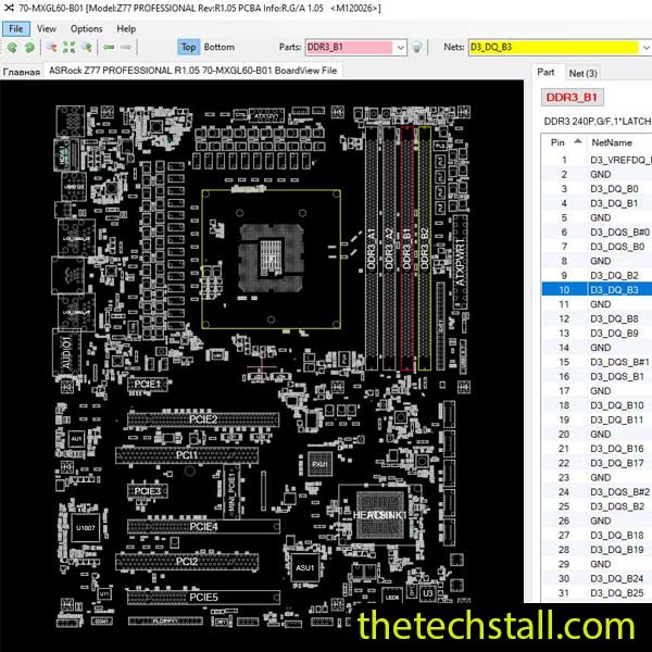 ASRock Z77 PROFESSIONAL 70-MXGL60-B01 BoardView File