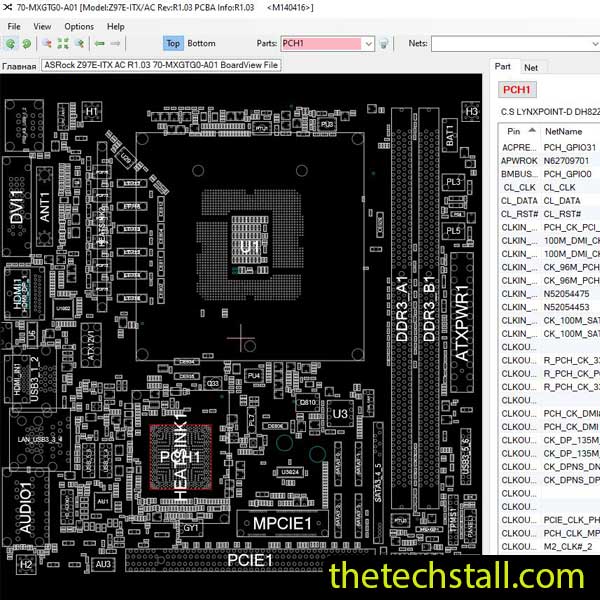 ASRock Z97E-ITX AC 70-MXGTG0-A01 BoardView File