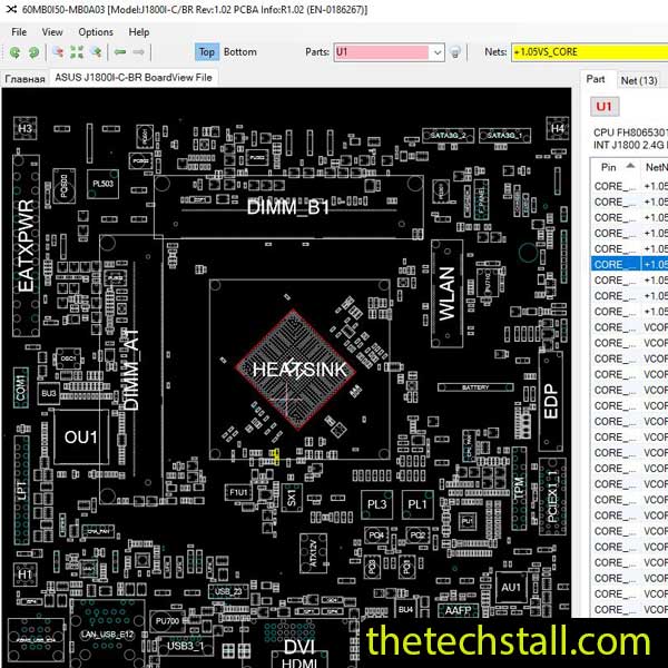 ASUS J1800I-C-BR BoardView File