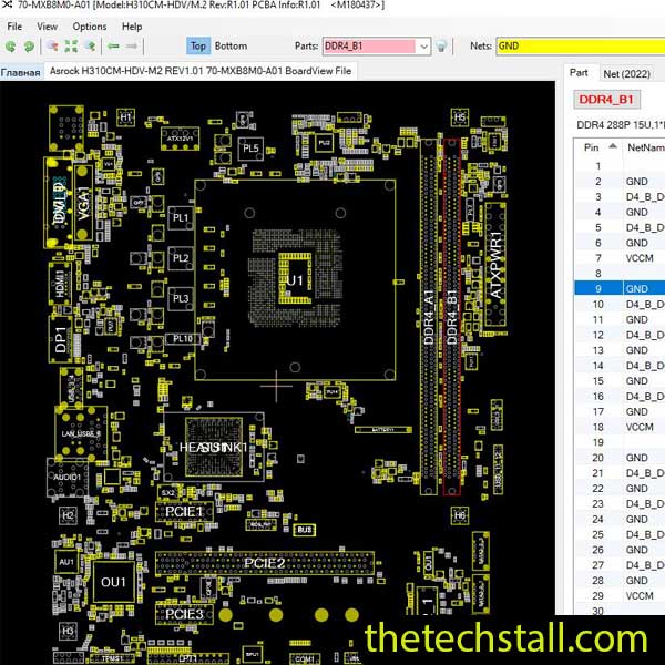 Asrock H310CM-HDV-M2 70-MXB8M0-A01 BoardView File