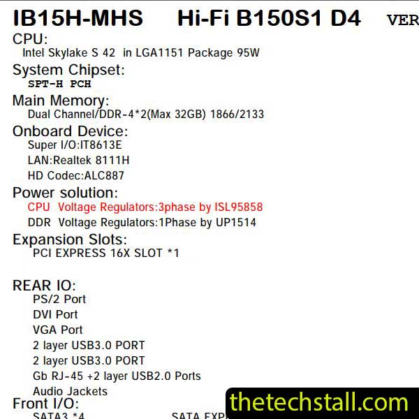 Biostar HIFI B150S1 D4 IB15H-MHS Schematic Diagram