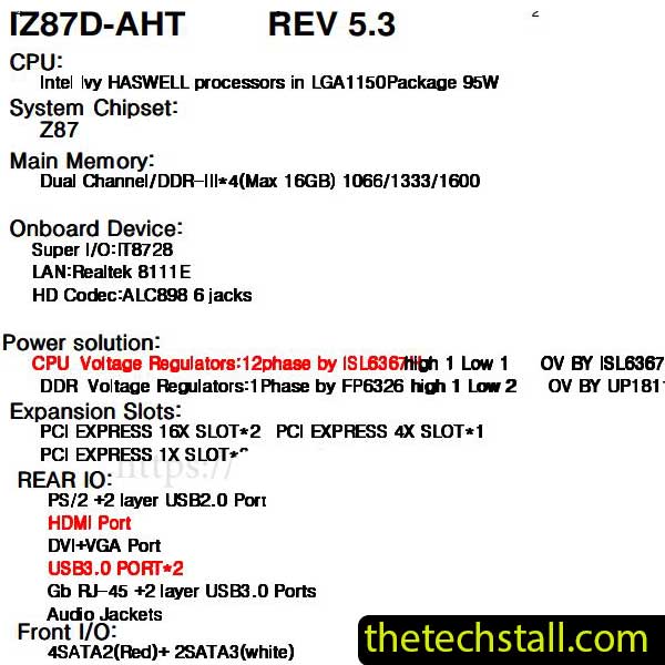 Biostar HIFI B85W IZ87D-AHT Schematic Diagram