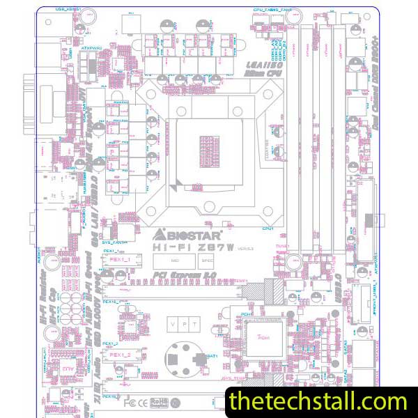 Biostar HIFI Z87W IZ87D-AHT BoardView File