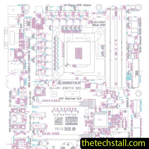Biostar HIFI Z87X 3D IZ87C-AHT BoardView File
