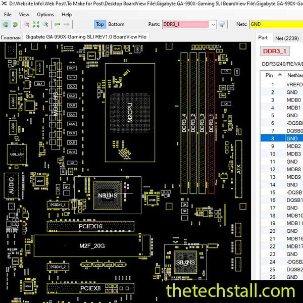 Gigabyte GA-990X-Gaming SLI BoardView File