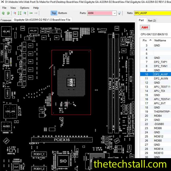 Gigabyte GA-A320M-D2 BoardView File
