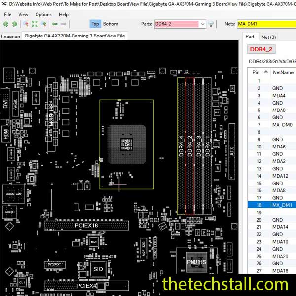 Gigabyte GA-AX370M-Gaming 3 BoardView File