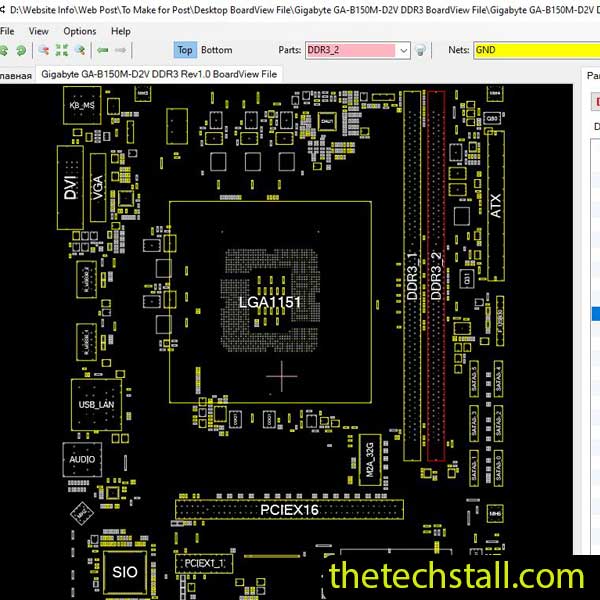 Gigabyte GA-B150M-D2V DDR3 BoardView File