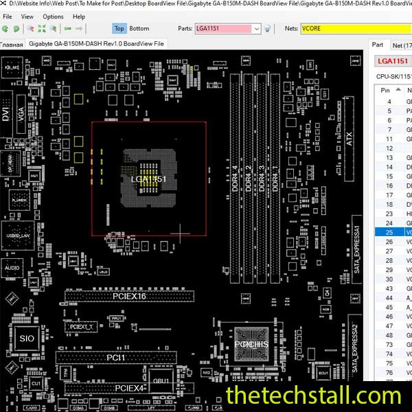 Gigabyte GA-B150M-DASH BoardView File