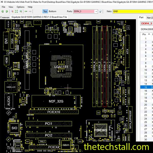 Gigabyte GA-B150M-GAMING 3 BoardView File