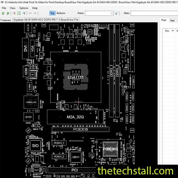 Gigabyte GA-B150M-HD3 DDR3 BoardView File
