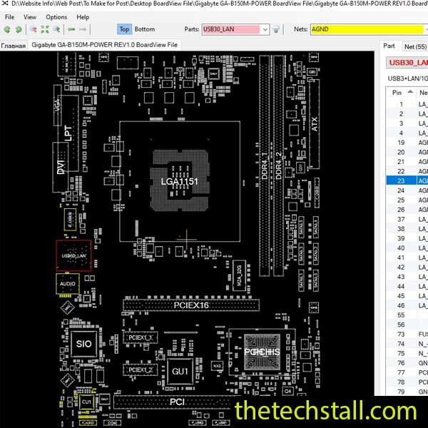 Gigabyte GA-B150M-POWER BoardView File
