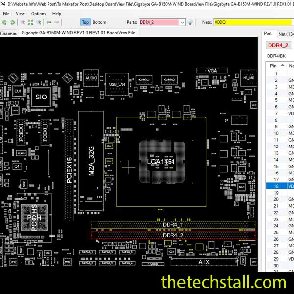 Gigabyte GA-B150M-WIND BoardView File
