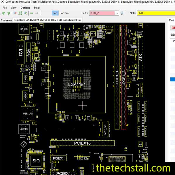 Gigabyte GA-B250M-D2PX-SI BoardView File