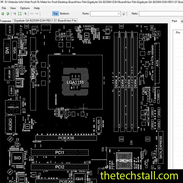 Gigabyte GA-B250M-D3H BoardView File