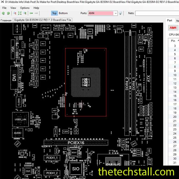 Gigabyte GA-B350M-D2 BoardView File