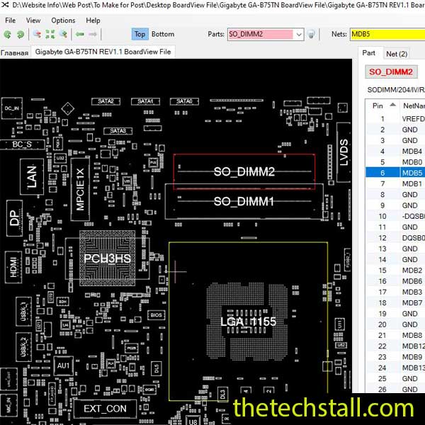 Gigabyte GA-B75TN BoardView File