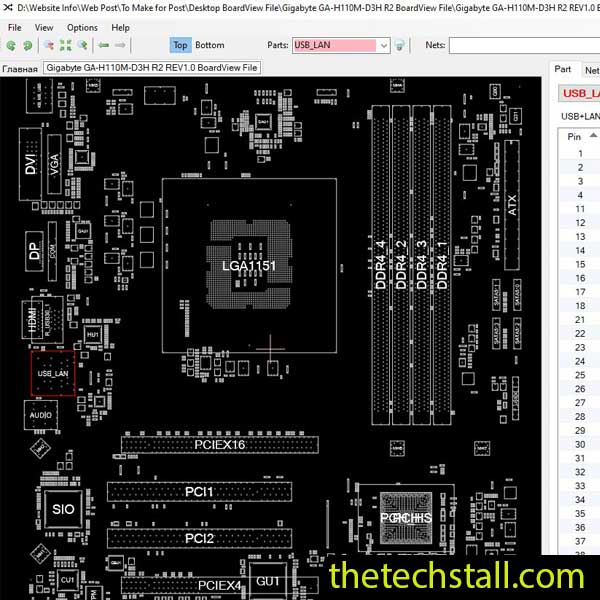 Gigabyte GA-H110M-D3H R2 BoardView File