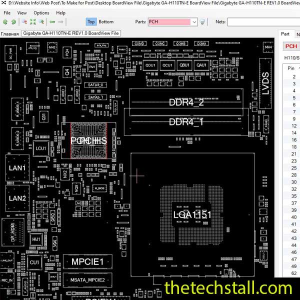 Gigabyte GA-H110TN-E BoardView File