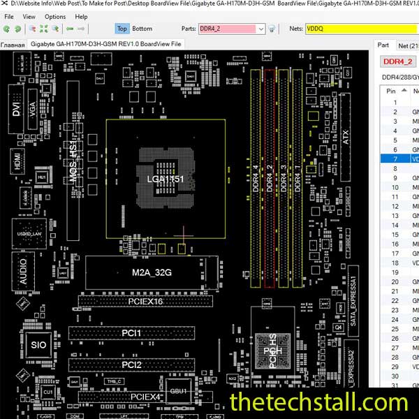 Gigabyte GA-H170M-D3H-GSM BoardView File