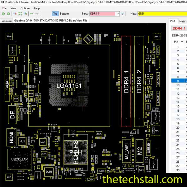 Gigabyte GA-H170MSTX-DATTO-O3 BoardView File