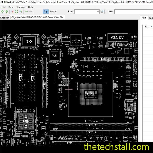 Gigabyte GA-H61M-D2P BoardView File