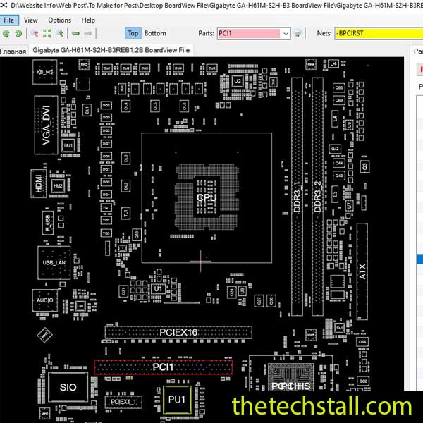 Gigabyte GA-H61M-S2H-B3 BoardView File