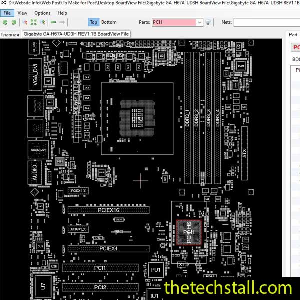 Gigabyte GA-H67A-UD3H BoardView File