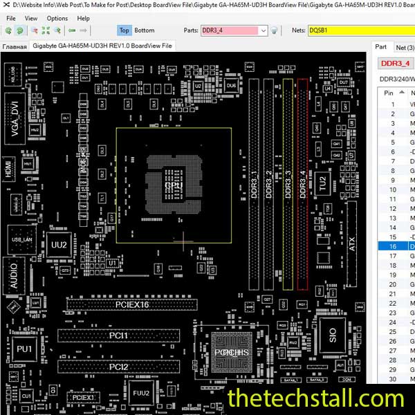 Gigabyte GA-HA65M-UD3H BoardView File