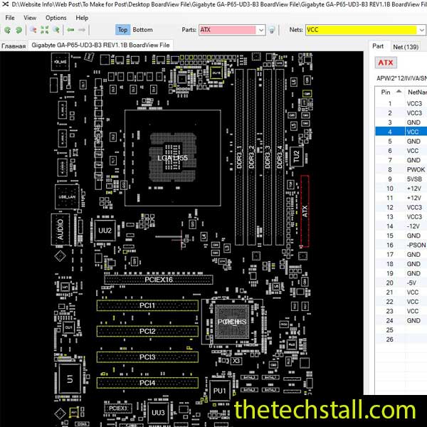 Gigabyte GA-P65-UD3-B3 BoardView File