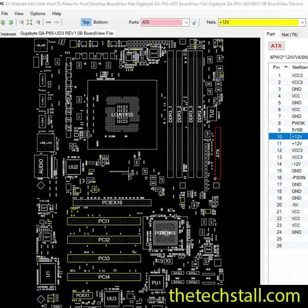 Gigabyte GA-P65-UD3 BoardView File