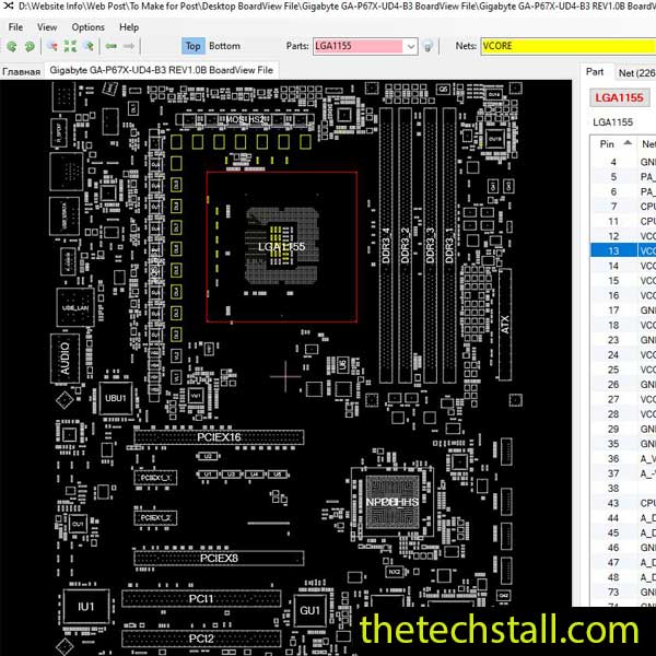 Gigabyte GA-P67X-UD4-B3 BoardView File