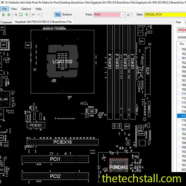 Gigabyte GA-P85-D3 BoardView File