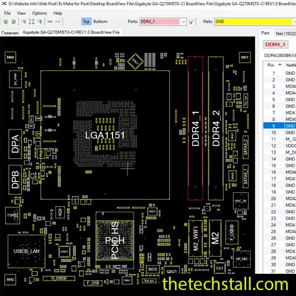 Gigabyte GA-Q270MSTX-CI BoardView File