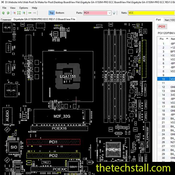 Gigabyte GA-X150M-PRO ECC BoardView File